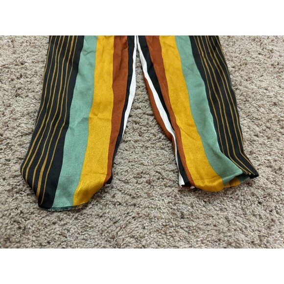 ZARA Basic Striped Skinny Pants Trousers Retro Rainbow Preppy Boho Sz XS READ - Picture 2 of 7